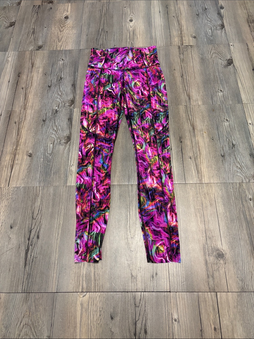 lululemon athletica Pink Multicolor Abstract Print Leggings